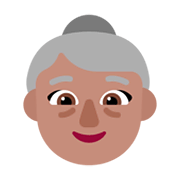 👵🏽 Emoji ältere Frau: mittlere Hautfarbe Microsoft Windows 11 November 2021 Update.