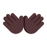 👐🏿 Emoji Mãos Abertas: Pele Escura na Microsoft Windows 11 November 2021 Update.
