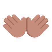 👐🏽 Emoji offene Hände: mittlere Hautfarbe Microsoft Windows 11 November 2021 Update.
