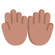 Emoji 🤲🏽 Mani Unite In Alto: Carnagione Olivastra su Microsoft Windows 11 November 2021 Update.