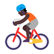 Émoji 🚴🏿 Cycliste : Peau Foncée sur Microsoft Windows 11 November 2021 Update.