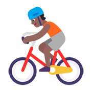 🚴🏾 Emoji Ciclista: Pele Morena Escura na Microsoft Windows 11 November 2021 Update.