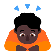 🙇🏿 Emoji sich verbeugende Person: dunkle Hautfarbe Microsoft Windows 11 November 2021 Update.