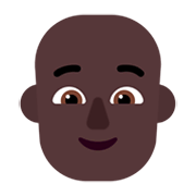 🧑🏿‍🦲 Emoji Erwachsener: dunkle Hautfarbe, Glatze Microsoft Windows 11 November 2021 Update.