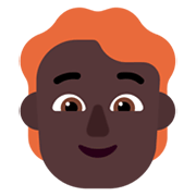 🧑🏿‍🦰 Emoji Persona: Tono De Piel Oscuro, Pelo Pelirrojo en Microsoft Windows 11 November 2021 Update.
