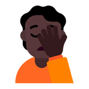 🤦🏿 Emoji sich an den Kopf fassende Person: dunkle Hautfarbe Microsoft Windows 11 November 2021 Update.