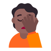 🤦🏾 Emoji Persona Con La Mano En La Frente: Tono De Piel Oscuro Medio en Microsoft Windows 11 November 2021 Update.