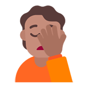 Emoji 🤦🏽 Persona Esasperata: Carnagione Olivastra su Microsoft Windows 11 November 2021 Update.