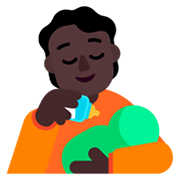 🧑🏿‍🍼 Emoji Pessoa Alimentando Bebê: Pele Escura na Microsoft Windows 11 November 2021 Update.