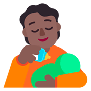 🧑🏾‍🍼 Emoji Pessoa Alimentando Bebê: Pele Morena Escura na Microsoft Windows 11 November 2021 Update.