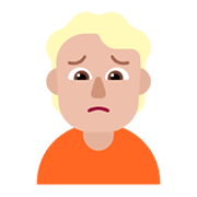 🙍🏼 Emoji Persona Frunciendo El Ceño: Tono De Piel Claro Medio en Microsoft Windows 11 November 2021 Update.