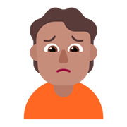 Emoji 🙍🏽 Persona Corrucciata: Carnagione Olivastra su Microsoft Windows 11 November 2021 Update.