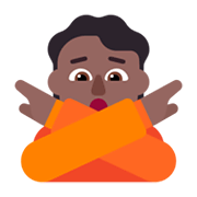 🙅🏾 Emoji Persona Haciendo El Gesto De «no»: Tono De Piel Oscuro Medio en Microsoft Windows 11 November 2021 Update.
