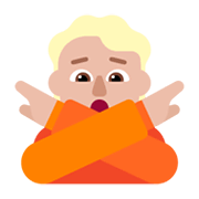 🙅🏼 Emoji Persona Haciendo El Gesto De «no»: Tono De Piel Claro Medio en Microsoft Windows 11 November 2021 Update.