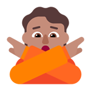 🙅🏽 Emoji Pessoa Fazendo Gesto De «não»: Pele Morena na Microsoft Windows 11 November 2021 Update.