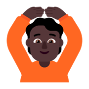 🙆🏿 Emoji Person mit Händen auf dem Kopf: dunkle Hautfarbe Microsoft Windows 11 November 2021 Update.