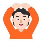 Emoji 🙆🏻 Persona Con Gesto OK: Carnagione Chiara su Microsoft Windows 11 November 2021 Update.