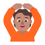 🙆🏽 Emoji Person mit Händen auf dem Kopf: mittlere Hautfarbe Microsoft Windows 11 November 2021 Update.