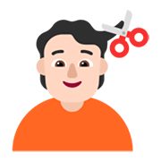 💇🏻 Emoji Persona Cortándose El Pelo: Tono De Piel Claro en Microsoft Windows 11 November 2021 Update.