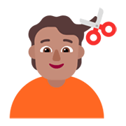 Emoji 💇🏽 Taglio Di Capelli: Carnagione Olivastra su Microsoft Windows 11 November 2021 Update.