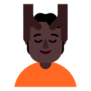 💆🏿 Emoji Person, die eine Kopfmassage bekommt: dunkle Hautfarbe Microsoft Windows 11 November 2021 Update.