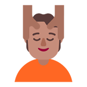 💆🏽 Emoji Person, die eine Kopfmassage bekommt: mittlere Hautfarbe Microsoft Windows 11 November 2021 Update.