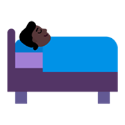 🛌🏿 Emoji im Bett liegende Person: dunkle Hautfarbe Microsoft Windows 11 November 2021 Update.