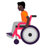 🧑🏿‍🦽 Emoji Person in manuellem Rollstuhl: dunkle Hautfarbe Microsoft Windows 11 November 2021 Update.