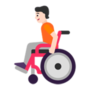 🧑🏻‍🦽 Emoji Persona en silla de ruedas manual: tono de piel claro en Microsoft Windows 11 November 2021 Update.
