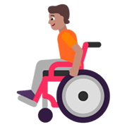 🧑🏽‍🦽 Emoji Pessoa Em Cadeira De Rodas Manual: Pele Morena na Microsoft Windows 11 November 2021 Update.