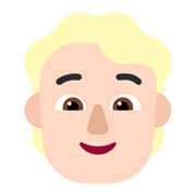 Émoji 👱🏻 Personne Blonde : Peau Claire sur Microsoft Windows 11 November 2021 Update.