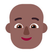 🧑🏾‍🦲 Emoji Persona: Tono De Piel Oscuro Medio, Sin Pelo en Microsoft Windows 11 November 2021 Update.