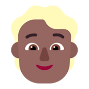👱🏾 Emoji Persona Adulta Rubia: Tono De Piel Oscuro Medio en Microsoft Windows 11 November 2021 Update.