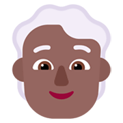 🧑🏾‍🦳 Emoji Erwachsener: mitteldunkle Hautfarbe, weißes Haar Microsoft Windows 11 November 2021 Update.