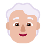 🧑🏼‍🦳 Emoji Erwachsener: mittelhelle Hautfarbe, weißes Haar Microsoft Windows 11 November 2021 Update.
