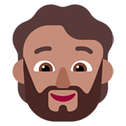 Emoji 🧔🏽 Uomo Con La Barba: Carnagione Olivastra su Microsoft Windows 11 November 2021 Update.