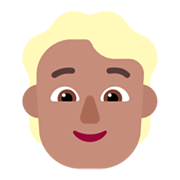 Emoji 👱🏽 Persona Bionda: Carnagione Olivastra su Microsoft Windows 11 November 2021 Update.