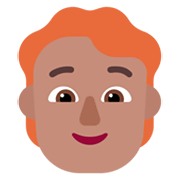 🧑🏽‍🦰 Emoji Erwachsener: mittlere Hautfarbe, rotes Haar Microsoft Windows 11 November 2021 Update.