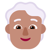 🧑🏽‍🦳 Emoji Erwachsener: mittlere Hautfarbe, weißes Haar Microsoft Windows 11 November 2021 Update.