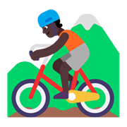 Emoji 🚵🏿 Ciclista Di Mountain Bike: Carnagione Scura su Microsoft Windows 11 November 2021 Update.