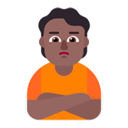 🙎🏾 Emoji Persona Haciendo Pucheros: Tono De Piel Oscuro Medio en Microsoft Windows 11 November 2021 Update.