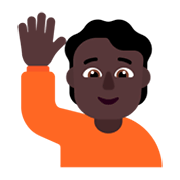 🙋🏿 Emoji Person mit erhobenem Arm: dunkle Hautfarbe Microsoft Windows 11 November 2021 Update.