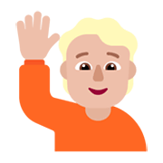 🙋🏼 Emoji Pessoa Levantando A Mão: Pele Morena Clara na Microsoft Windows 11 November 2021 Update.