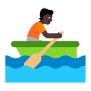 Émoji 🚣🏿 Personne Ramant Dans Une Barque : Peau Foncée sur Microsoft Windows 11 November 2021 Update.