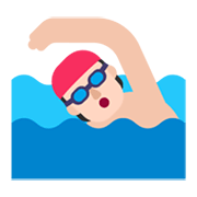 🏊🏻 Emoji Schwimmer(in): helle Hautfarbe Microsoft Windows 11 November 2021 Update.