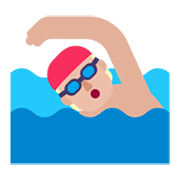 🏊🏼 Emoji Persona Nadando: Tono De Piel Claro Medio en Microsoft Windows 11 November 2021 Update.