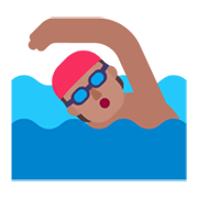 🏊🏽 Emoji Persona Nadando: Tono De Piel Medio en Microsoft Windows 11 November 2021 Update.