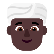 Emoji 👳🏿 Persona Con Turbante: Carnagione Scura su Microsoft Windows 11 November 2021 Update.