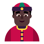 👲🏿 Emoji Mann mit chinesischem Hut: dunkle Hautfarbe Microsoft Windows 11 November 2021 Update.