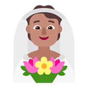 👰🏽 Emoji Novia Con Velo: Tono De Piel Medio en Microsoft Windows 11 November 2021 Update.